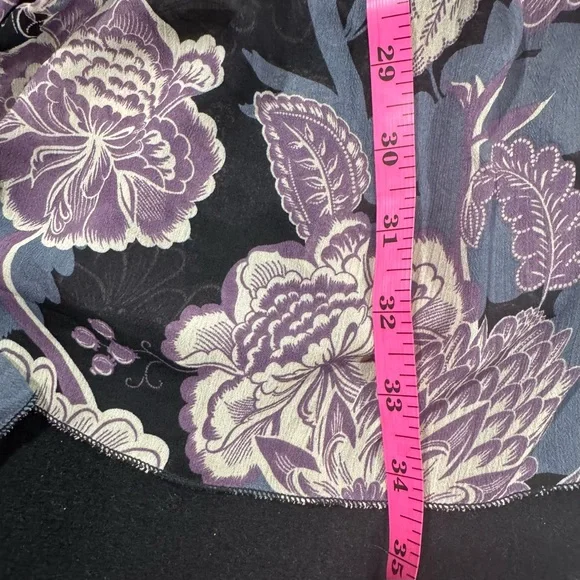 Black and Lavender Floral Maxi Skirt - Picture 11 of 11